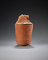 Canopic jar with baboon head, Pottery, paint